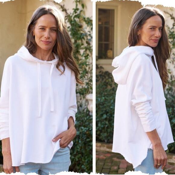Frank & Eileen Kane Caplet Hoodie Triple Fleece In White Size XS Top - Picture 1 of 12